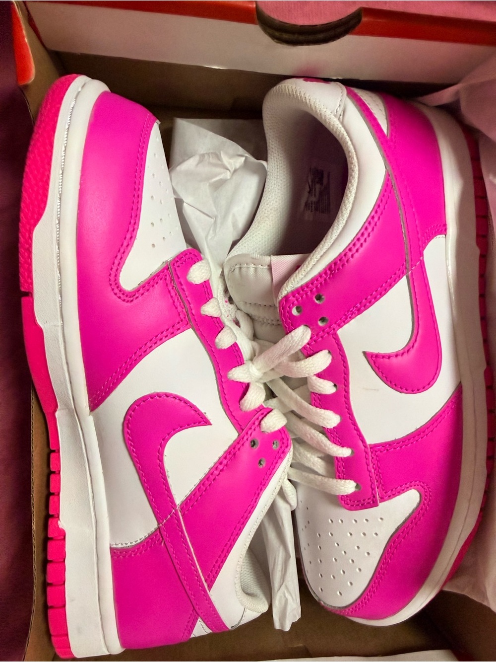Nike Women’s Low-Top Sneakers in Hot Pink and White